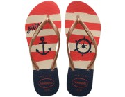 Chinelo Havaianas Slim Nautical - Bege/Rose Gold Atacado