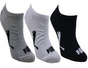 Meia Sapatilha Invisível Kit c/3 Puma - Branco/Preto/Cinza Atacado
