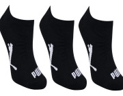 Meia Sapatilha Invisível Kit c/3 Puma - Preto/Preto/Preto Atacado