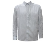 Camisa Social Broken Rules - Branco/Azul Atacado